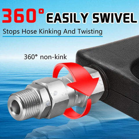Three Eighth NPT Pressure Washer Swivel Fitting Anti Twist Connector 360 Degree Stainless Steel Male To Female For Hose And Gun Kink Free Joint Two Pack, 360° non-kink fitting