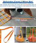 Heavy Duty Tear Resistant Cargo Lifting Net Square Nylon Sling For Trucks And Warehouses With Sturdy Lifting Rings, 1m length shown.