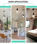 3 Pack Industrial Pendant Lights With Seeded Glass Shades, Black Farmhouse Ceiling Lighting in dining, hallway, bedroom