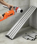Heavy Duty Portable Electric Pipe Threader 110V Rock Solid 2300W Copper Motor using conduit pipes in construction area.