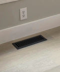 4 X 10 Cast Aluminum Contemporary Vent Cover In Black For Floor And Wall Registers With Adjustable Dampers And Durable Finish