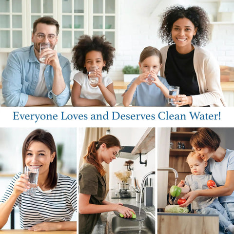 Collage of families enjoying water, illustrating importance of clean water in everyday life.
