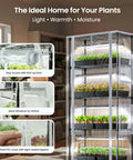 Indoor Grow Cabinet With Five Tier Shelves And Eight Full Spectrum Grow Lights 6000K Thick PVC Cover Mesh Ventilation
