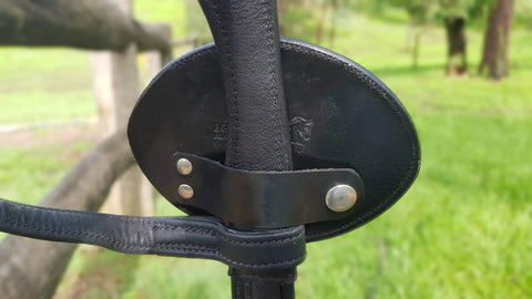 Genuine Leather Number Holders for Bridle or Saddle Pad Two Pack with Built in Clip Easy 3 Digit Change System Secure Attachment