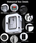 Heavy Duty Outdoor Electrical Box With Clear Window Thermostat And Fan For Precise 0.1F Temperature Control Weatherproof