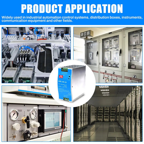 Bulletproof Din Rail Power Supply Delivering Rock Solid 240W Output At 24V And Ten Amps for industrial automation equipment.