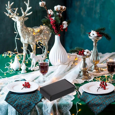 15 Pack Black Corrugated Paper Shipping Boxes Multi Functional Durable Easy Assembly Packaging Boxes in festive setting
