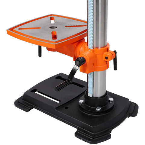 Base and metal table of a 12 Inch Benchtop Drill Press With Digital Readout And Variable Speed, Pro Grade Laser Guide.