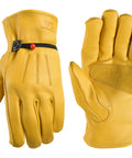 Heavy Duty Leather Work Gloves For Men Cowhide Tough Enough For Ranching Farm And Construction Adjustable Wrist Gunn Cut Design Abrasion And Puncture Resistant Comfort Fit Saddletan Size Large