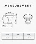 Measurement diagram of Vintage Square Brushed Bronze Cabinet Knobs Set Of 10 For Cabinets And Drawers Oil Rubbed Hardware