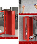 Wall Mount Fire Extinguisher Cabinet With Handle And Lock Red Heavy Duty Steel Storage Box For 10Lb Extinguisher Built To Last 24 Inch High 9 Inch Wide 6 Inch Deep Plexiglass Window Weatherproof Indoor Outdoor Use