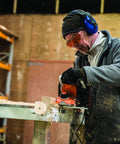 Man using Beast 750W 2 in 1 Electric Wood Planer And Sander With 17 Position Depth Control in a woodworking shop