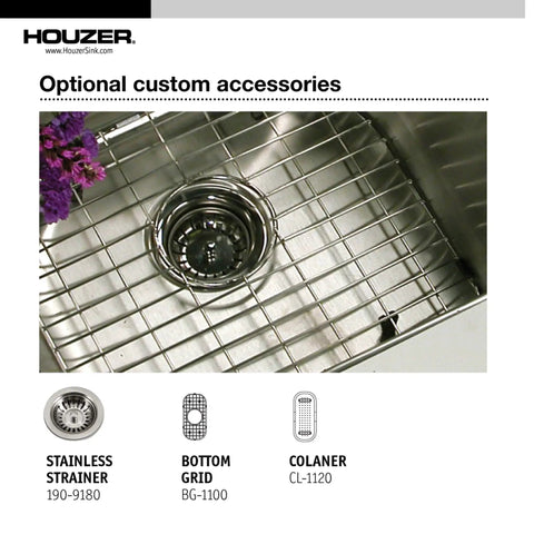 Image showing optional accessories for Stainless Steel Kitchen Bar And Prep Sink With 10 Inch Undermount Compact Oval Design.