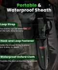 Metal Detector Shovel With Extended Handle And Carry Sheath, Heavy Duty Digger Trowel displayed in a portable waterproof sheath.