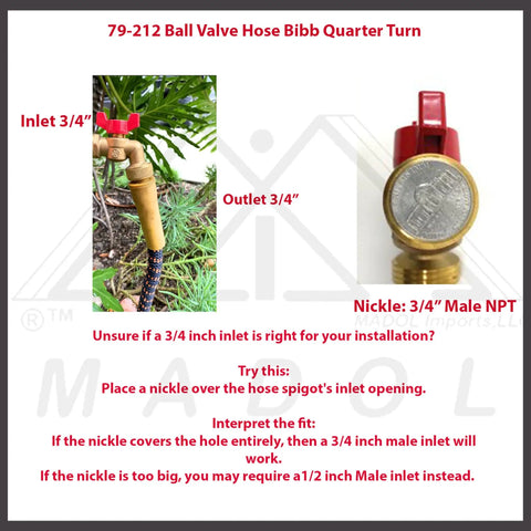 Brass Ball Valve With Three Quarter Inch NPT Inlet And Three Quarter Inch Hose Outlet For Gardens And Patios No Fuss Effortless Quarter Turn Shutoff Durable Irrigation Valve For Easy Yard Water Control with nickle size comparison