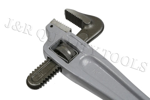 18 Inch Offset Pipe Wrench With Alloy Steel Jaws And Heavy Duty Aluminum Handle, Three And A Half Inch Jaw Capacity