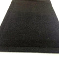Close-up of black Gap Pad For Golf Simulator Frame And Screen Seam Filler That Keeps Gaps Out And Prevents Screen Damage