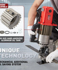 Beefy 25T Electric Hydraulic Hole Puncher With Five Dies 1700W Copper Motor Rugged Punch Tool For Metal Up To 12mm Thick Red CPM25 with aluminum oil tank
