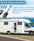 Road Warrior Six Inch T Style Entry Door Holder For Camper And RV Setups with classic design for secure door support.