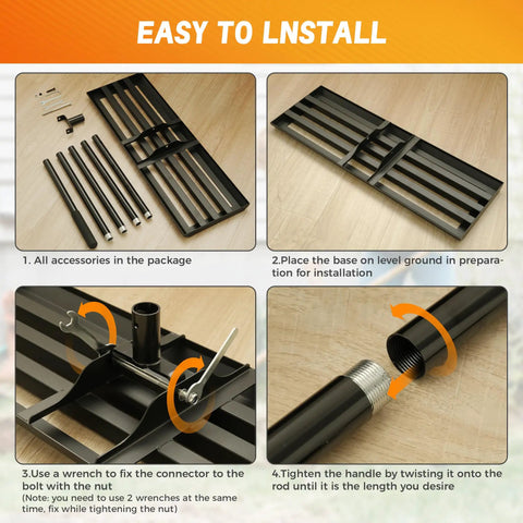 Heavy Duty Landscape Rake With 30 By 10 Inch Head And 78 Inch Detachable Stainless Steel Handle installation guide.