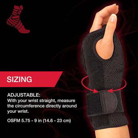 Adjustable Night Wrist Brace For Sleep With Comfy Cushioned Support And 360 Degree Coverage Left Or Right Fit One Size Fits Most Black