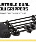 5 Spot Archery Arrow Quiver For Bow Black With Quick Detach Mount Adjustable Dual Arrow Grippers close-up view