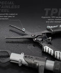 Waterproof Fishing Backpack With Tackle Boxes, Pliers, Lip Gripper, Lures And Rod Holder, close-up of pliers with ergonomic grip