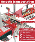 Fast As Heck Automatic Tape Sealer For Boxes Continuous Carton Packing Machine with detachable sealing head and transport tape.