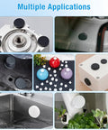 Image of Set Of 6 White Silicone Rubber Plugs For 30 To 31 Mm Round Holes showing various applications including furniture and equipment.