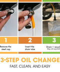 3-step oil change with Oil Drain Valve With Quick Twist Design For Mess Free DIY Oil Changes No Tools Required Durable Stainless Steel Plug M12 Thread Size 1.25
