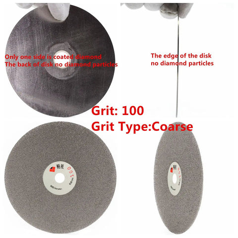 Four Inch Diamond Flat Lap Wheel Coarse Grit Angle Grinder Attachment To Polish Gemstones Glass And Stone Rapidly, 100 grit surface view.