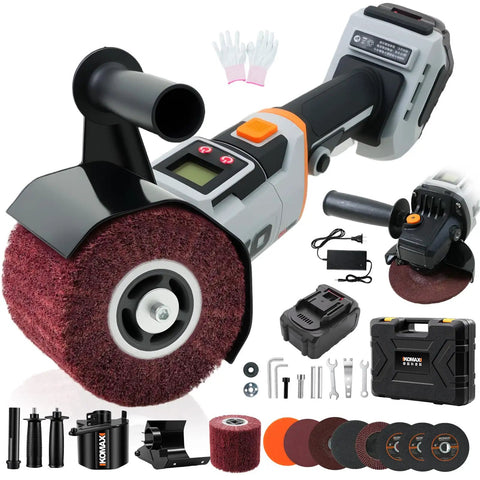 Beast Cordless 3in1 Burnishing Polishing Machine With Buffer Polisher And Angle Grinder, 800W Brushless Handheld Metal Polishing Tool, 4.0Ah Battery, Variable Speed Up To 7500 RPM, Includes Polishing Wheel with accessories