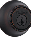 Beefy Deadbolt Lock With Pick Resistant SmartKey Rekey Security For Exterior Doors Venetian Bronze Round Keyed Front Entry