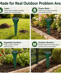 Solar Powered Mole Repellent Stakes With Ultrasonic Pulses And Ground Vibration in gardens and yard setups, 4 pack