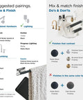 Guide on mixing finishes with Slick Polished Nickel And Black Bronze Towel Bar, 24 Inch with knurled texture, Esquire Bath Hardware.
