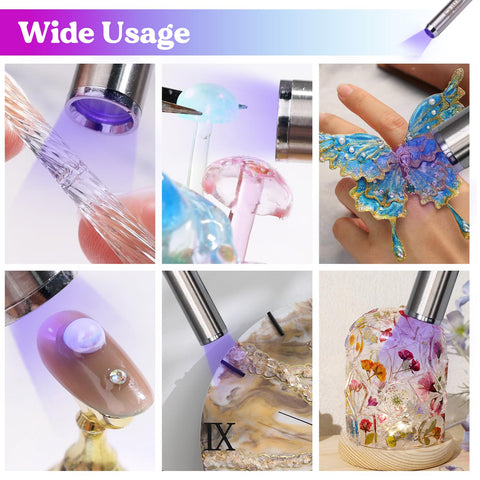 Fast Curing UV Resin Kit With Light 30g Bond In 5 To 10 Seconds Jewelry And Craft Adhesive For Plastic Glass And Decor usage