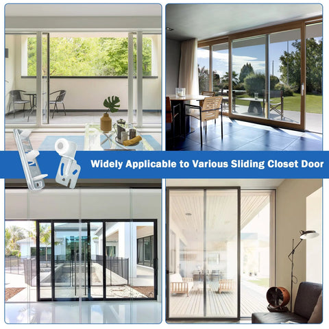 Sliding closet doors with 5 Piece Sliding Closet Door Roller Kit With MP6501 Rollers And N 6560 Floor Guide visible