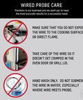 Wired probe care instructions for Programmable Instant-Read Wired Meat Thermometer With Stainless Steel Probe, 4-Foot Cord