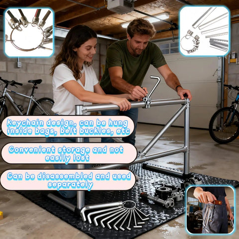 Professional 10 Piece Metric Hex Key Set In Cr-V Steel With Rust-Resistant Ring Holder used for bike frame assembly