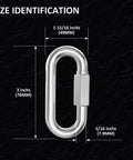 Diagram of a 3-inch quick link from 34-Piece Quick Link Kit With 6 Sizes In Carbon Steel Chain Connectors For DIY Projects.