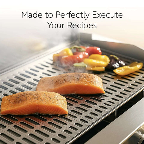 Foil Lux Disposable Grill Liners 19.7 By 12 Inch Nonstick Aluminum Grill Sheets with salmon and vegetables on grill