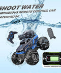 Three In One RC Monster Truck Boat With Water Gun four-wheel drive remote control car showcasing water-spray feature