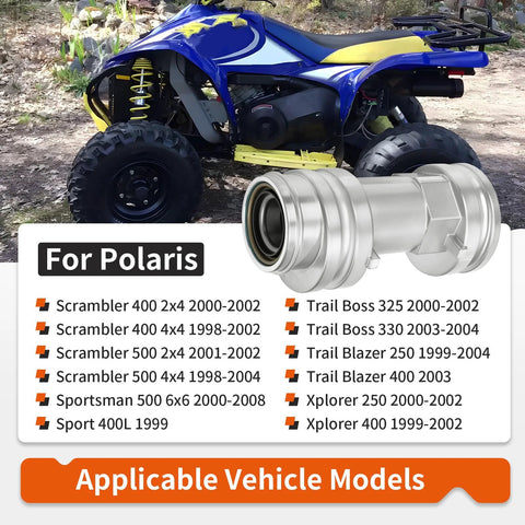 Polaris ATV rear axle bearing housing hub, silver metal