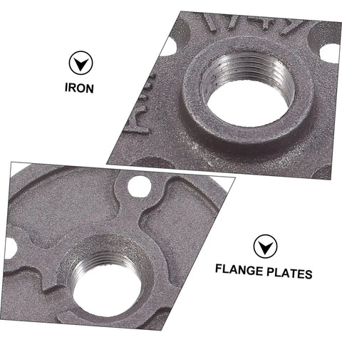 Four Piece Malleable Iron Floor Flange Fittings For Furniture Shelving Decor Industrial Style Clothing Racks Table Legs And Home Design Projects