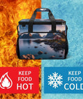 Leakproof Insulated Picnic Backpack Cooler Bag With 30L Capacity shown with hot and cold icons.