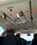 Heavy Duty Bungee Cords With Hooks 3 Pack, 3 Ft 4 Ft 5 Ft Multiloop Tie Down System securing fishing rods in car ceiling