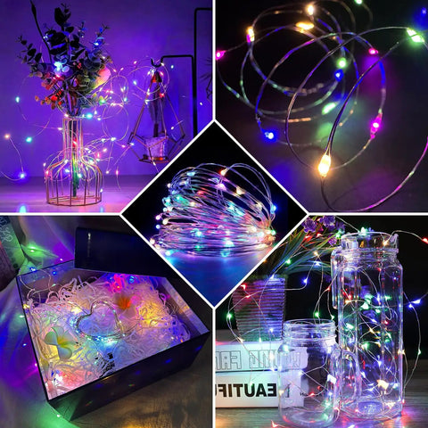 8 Pack 7Ft Fairy Lights With 20 LED Twinkle String Lights Battery Operated 3 Modes Waterproof Firefly Glow Display