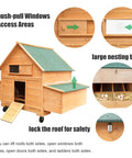 Mobile Beefy Wooden Chicken Coop On Wheels For 6 To 8 Chickens Outdoor Hen House with Nesting Box and Lockable Roof