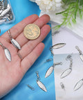 Spinner Blades With Ball Bearing And Spring Pins For Lure Making, Willow Tail Spinner Blades With Swivels, 30 Pcs Set, Durable Iron Construction, Pro Grade Build, Corrosion Resistant, Perfect Fish Attractor For Lure Building; silver blades in hand