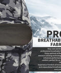 Close-up of Two Pack Flame Resistant Face Mask Balaclava And Neck Gaiter Featuring Fireproof Layer in camo fabric, showcasing breathable material.